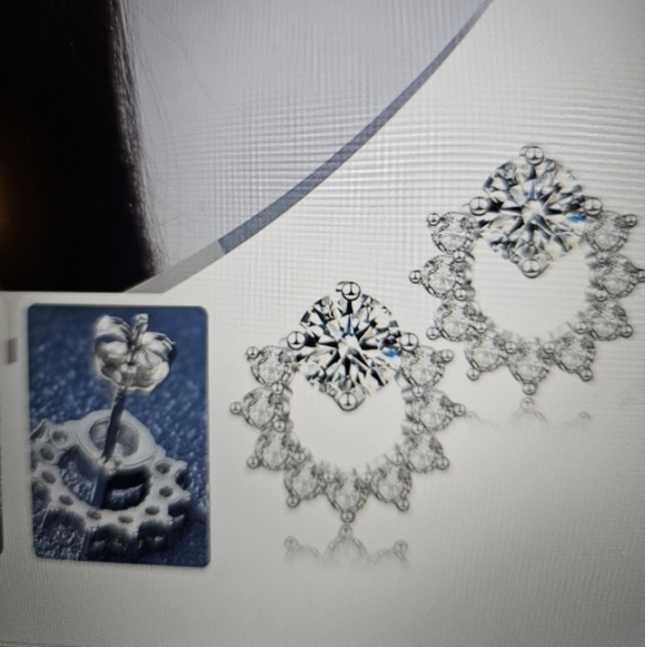 NWT 925 Sterling Silver Diamond Bow Womens Earrings. - Picture 2 of 8